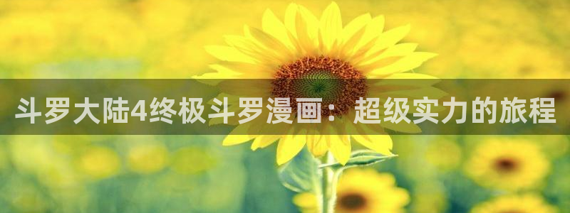 漫画之家网页版：斗罗大陆4终极斗罗漫画：超级实力的旅程