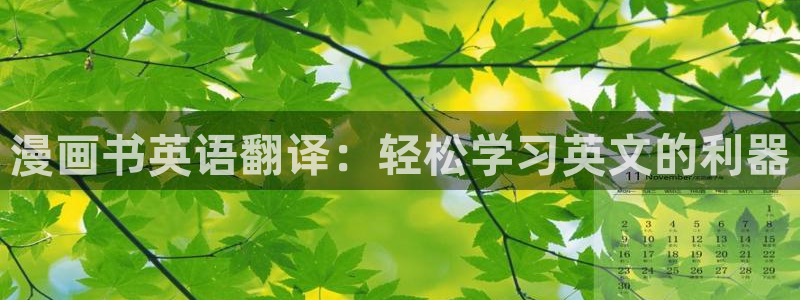 漫画之家首页：漫画书英语翻译：轻松学习英文的利器
